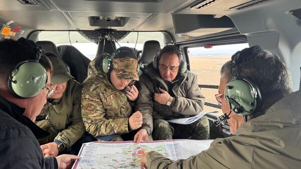 Бүгін Солтүстік Қазақстан облысының әкімі Ғауез Нұрмұхамбетов су тасқыны қаупі бар учаскелерді әуеден бақылады - Sputnik Қазақстан